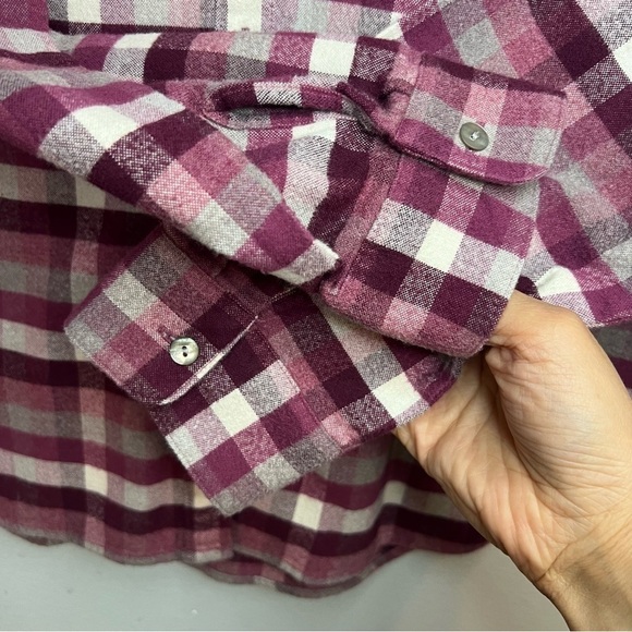 Bundle 2 L L Bean Size M Pullover Shirt & Button Up Shirt Orange Plaid Essential - Picture 6 of 16